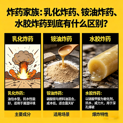 肃州炸药家族：乳化炸药、铵油炸药、水胶炸药到底有什么区别？